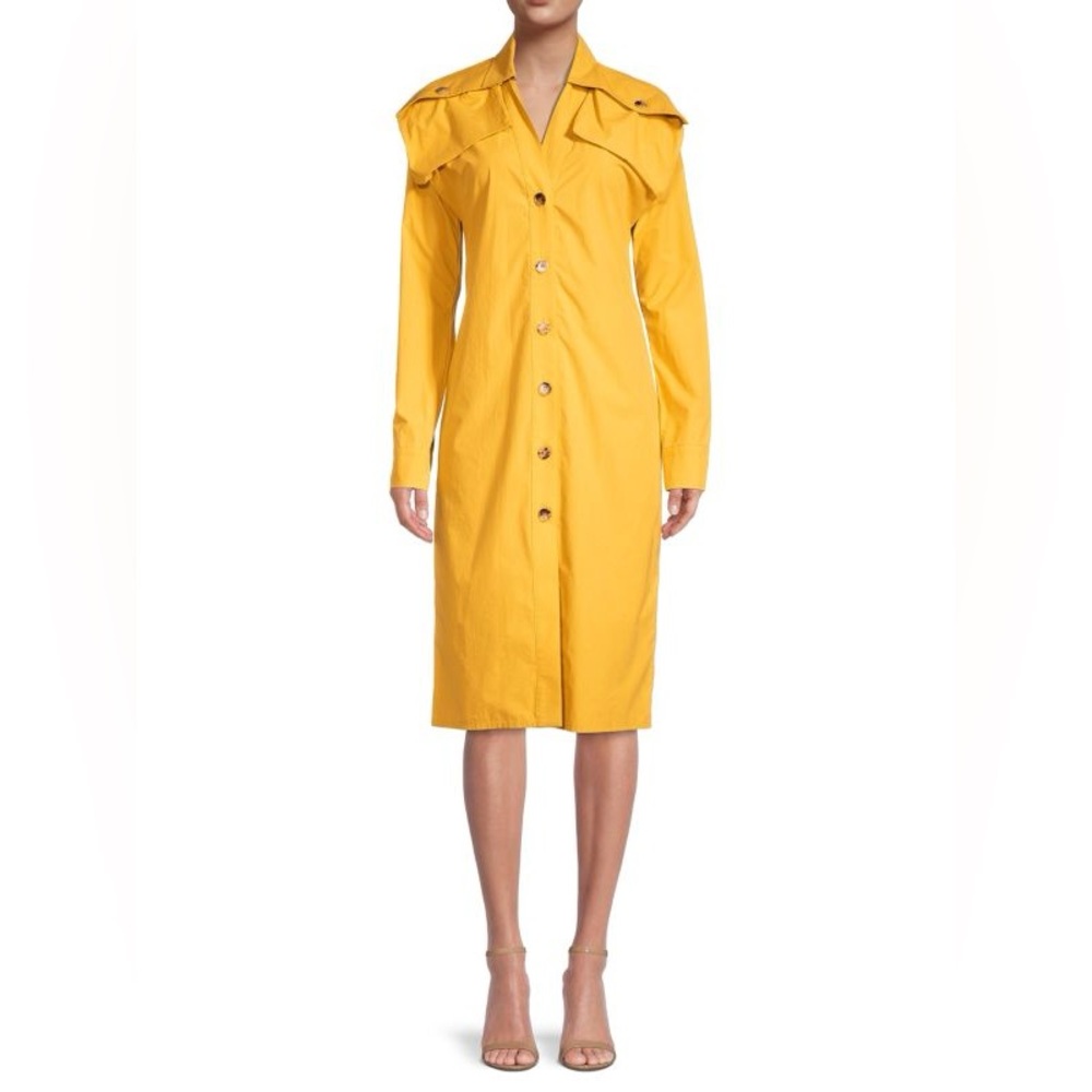 BOTTEGA VENETA Solid Button-Front trench inspired Dress